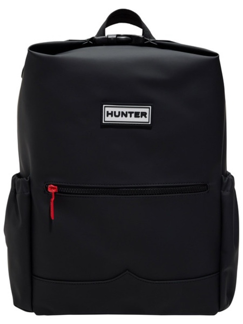 Hunter Black Backpack with Red Zip Accent